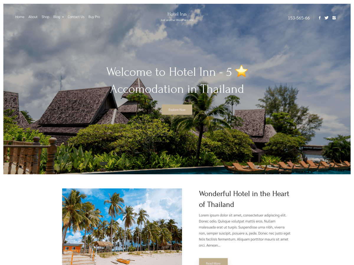 hotel-inn free wordpress theme