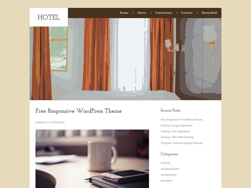 hotel free wordpress theme
