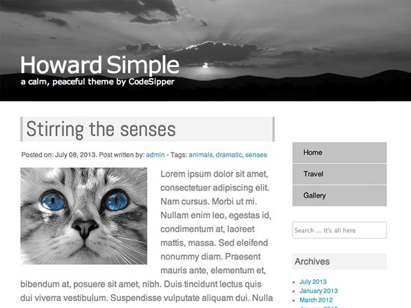 howard-simple free wordpress theme