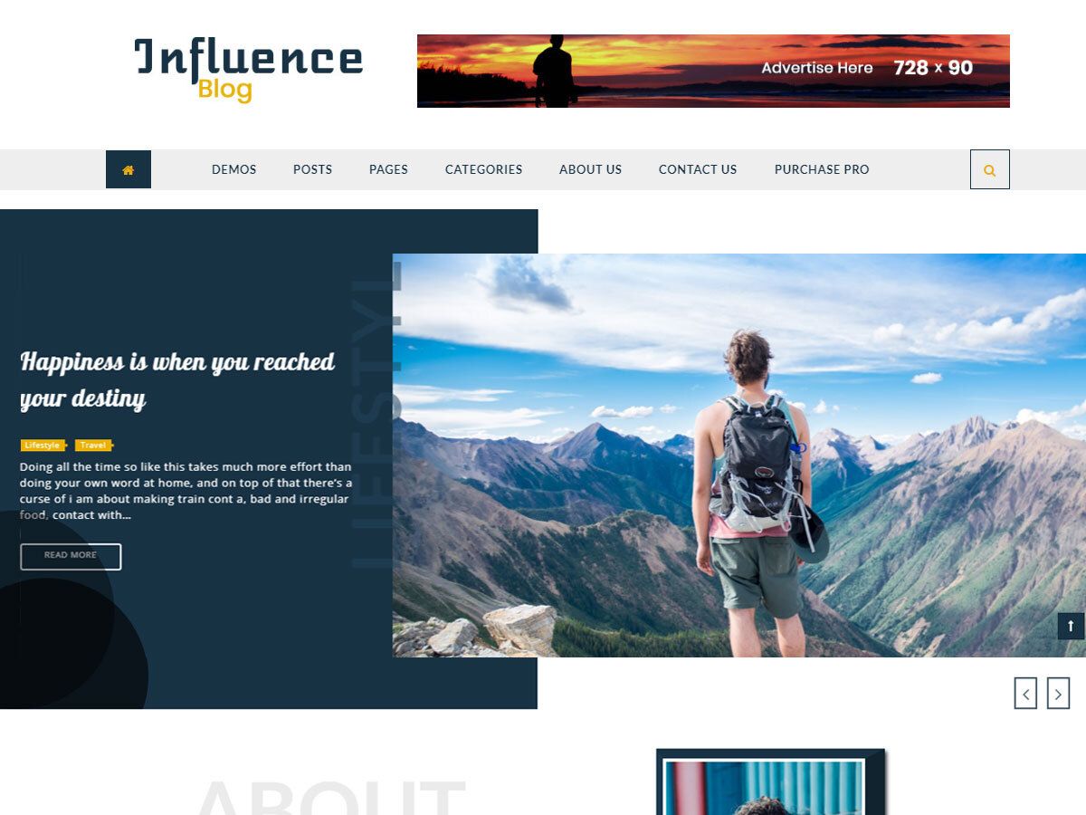 influence-blog free wordpress theme