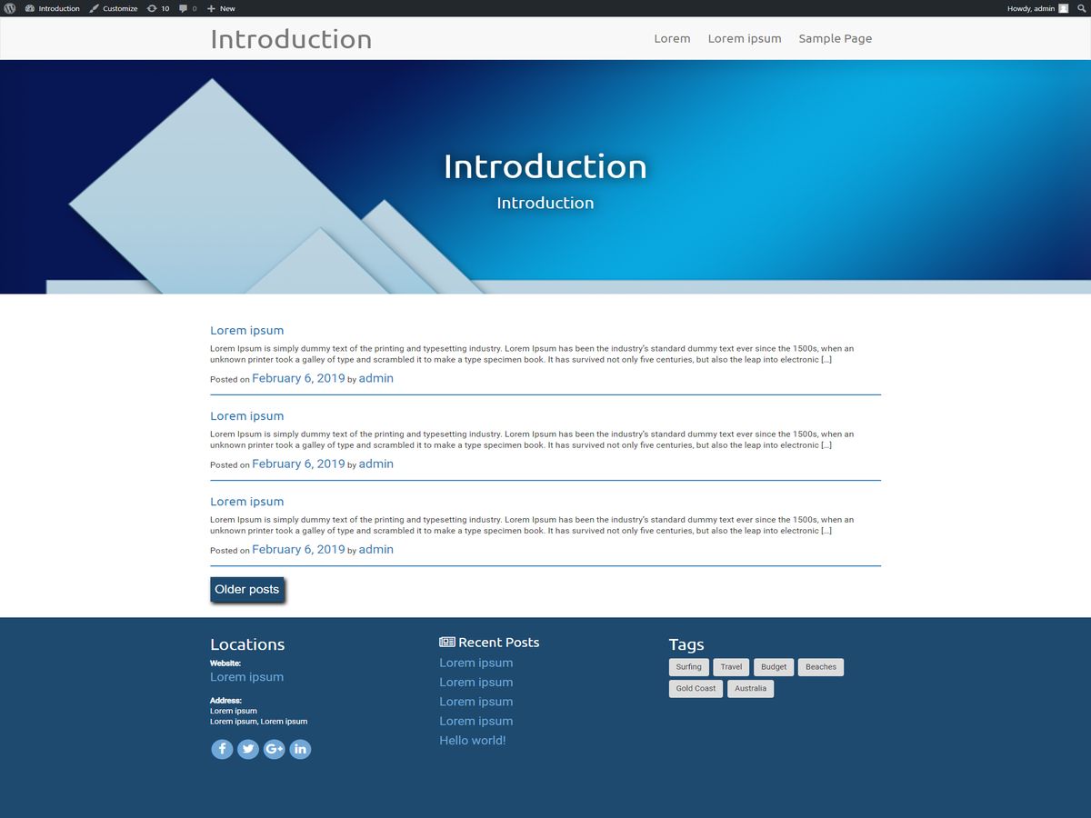 introduction free wordpress theme