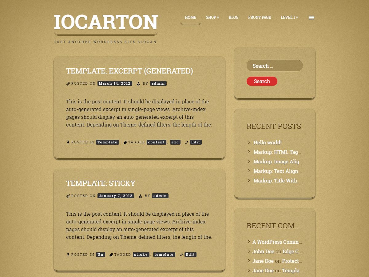 iocarton free wordpress theme