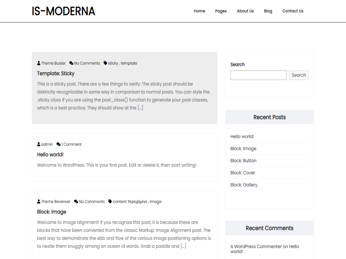 ismoderna free wordpress theme