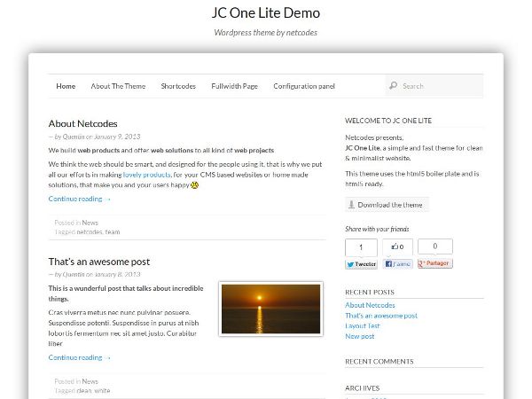 jc-one-lite free wordpress theme