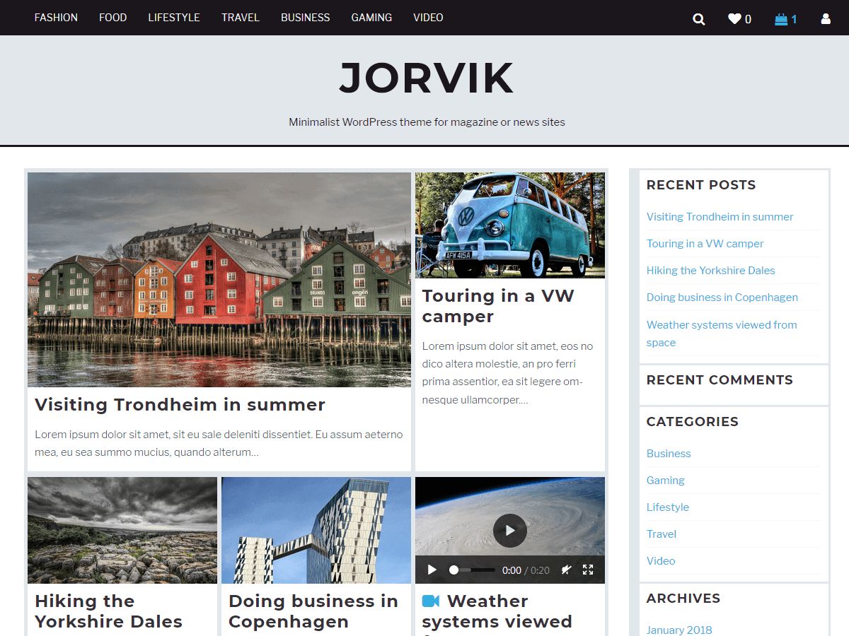 jorvik free wordpress theme