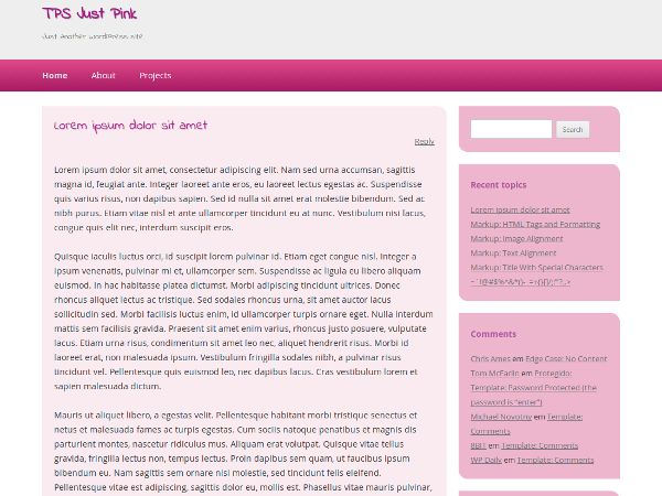 just-pink free wordpress theme