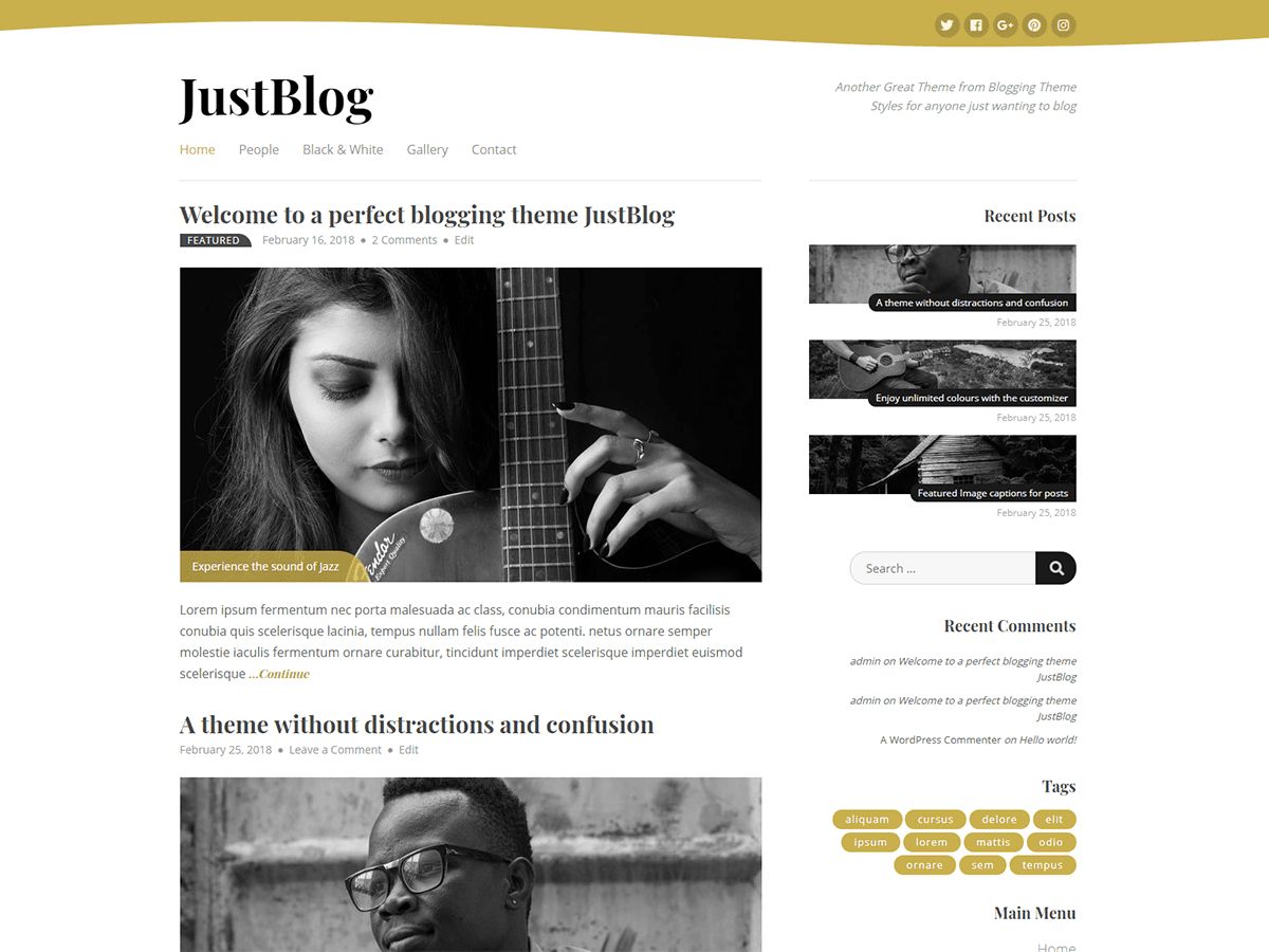 justblog free wordpress theme
