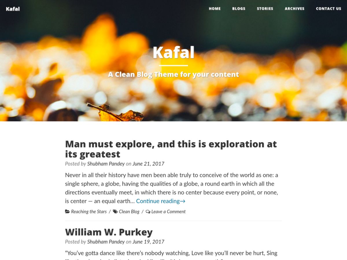 kafal free wordpress theme