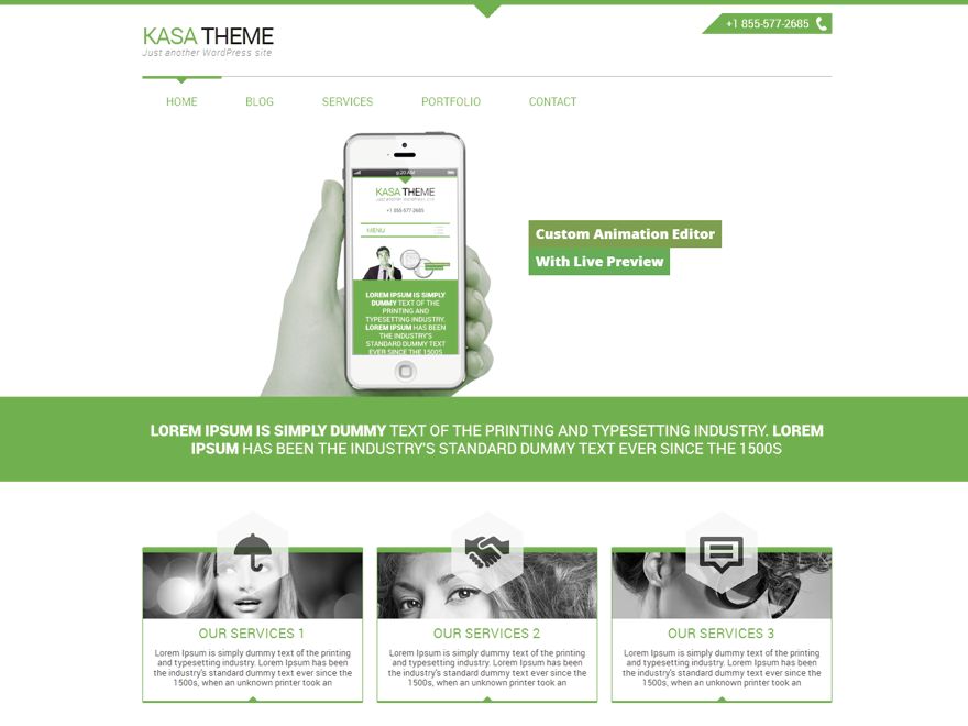 kasa-green free wordpress theme