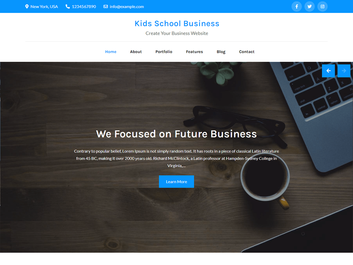kids-school-business free wordpress theme