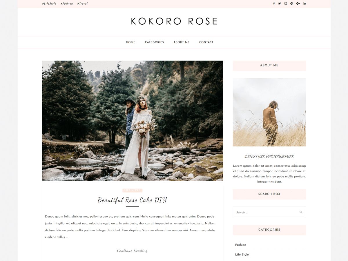 kokoro-rose free wordpress theme