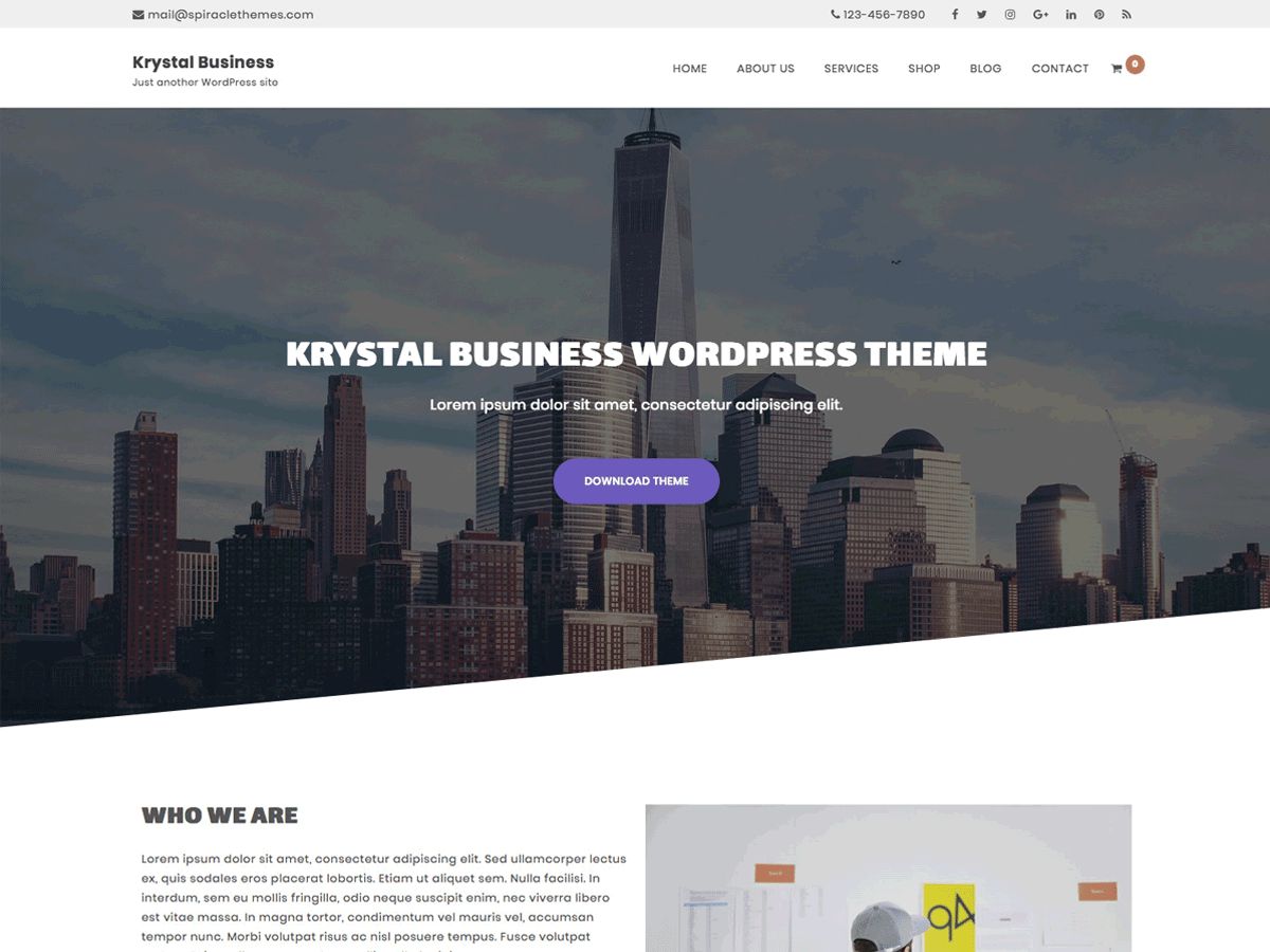 krystal-business free wordpress theme