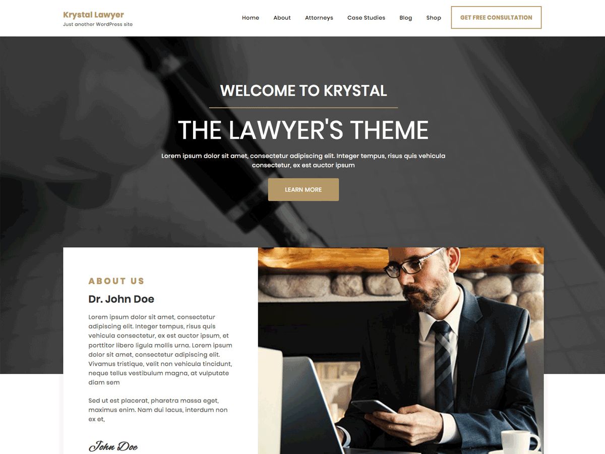 krystal-lawyer free wordpress theme