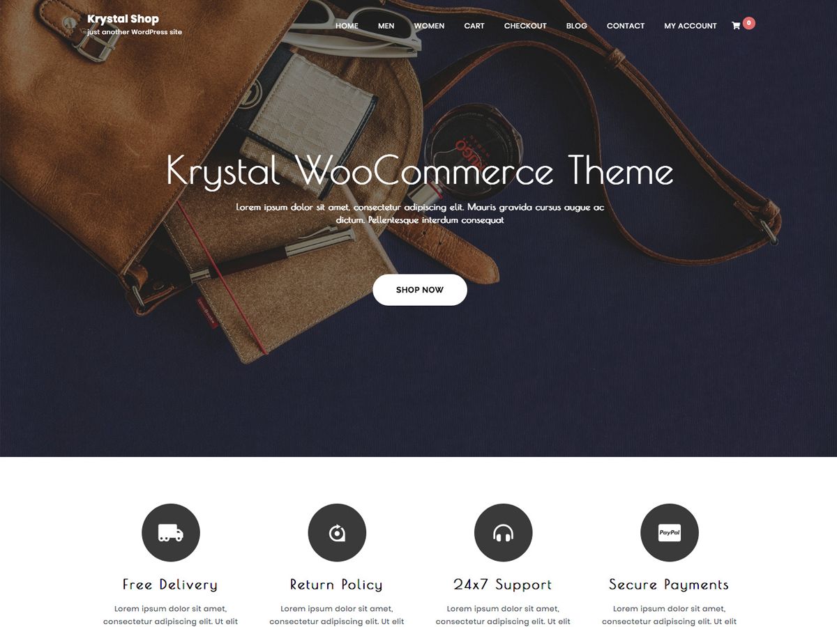 krystal-shop free wordpress theme