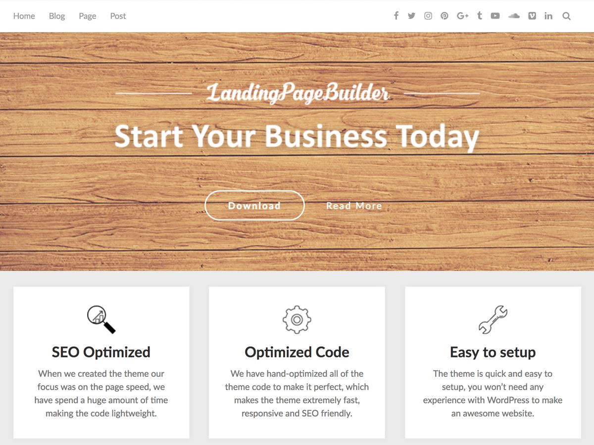 landingpagebuilder free wordpress theme