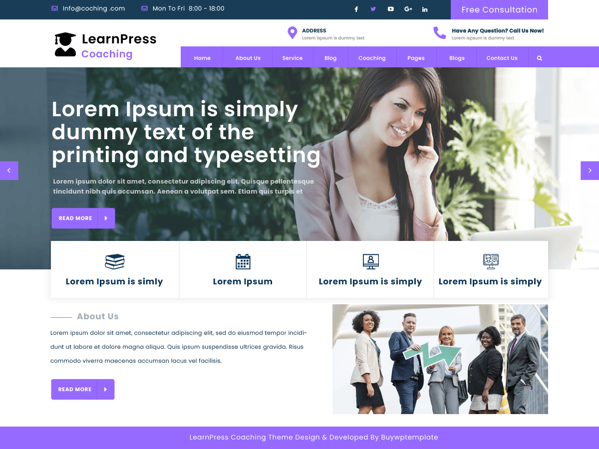 learnpress-coaching free wordpress theme