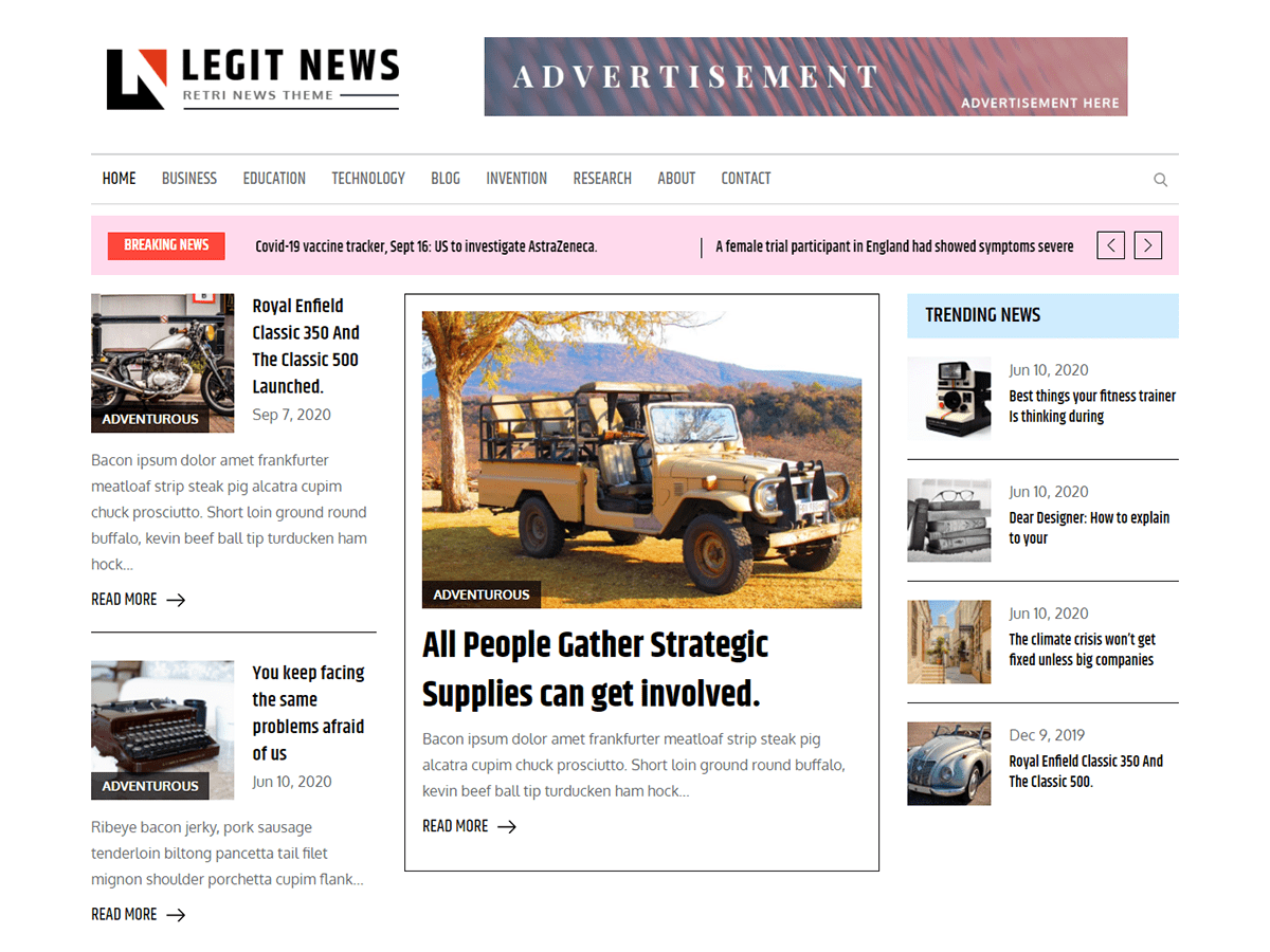 legit-news free wordpress theme