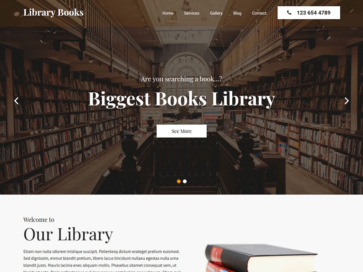 library-books free wordpress theme