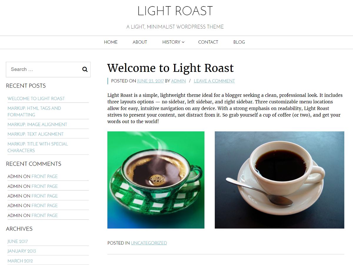 light-roast free wordpress theme