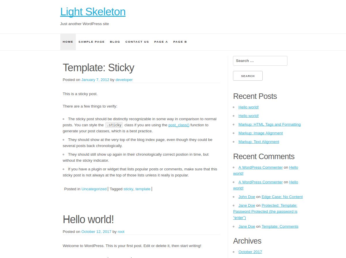 light-skeleton free wordpress theme