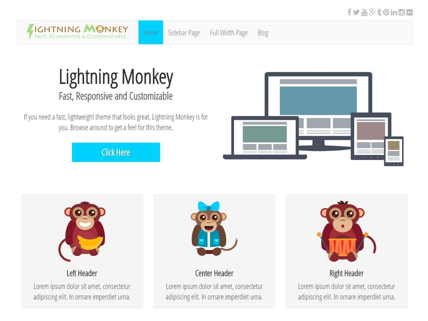 lightning-monkey free wordpress theme