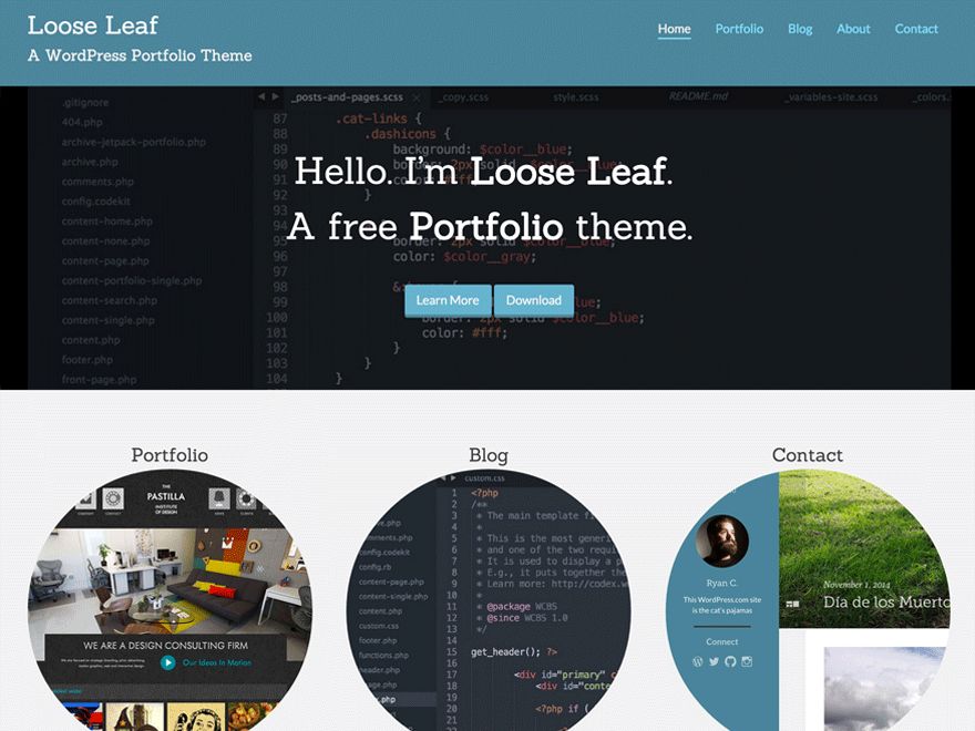 loose-leaf free wordpress theme