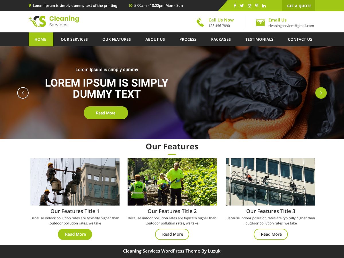 lz-cleaning-services free wordpress theme