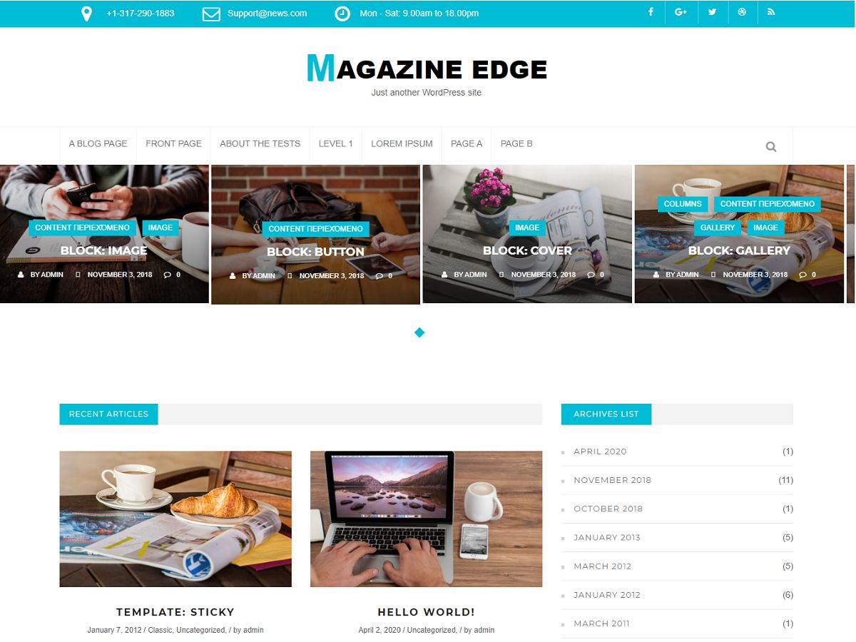 magazine-edge free wordpress theme