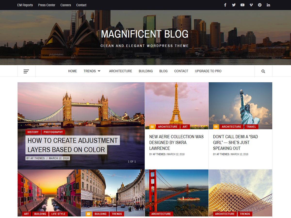 magnificent-blog free wordpress theme