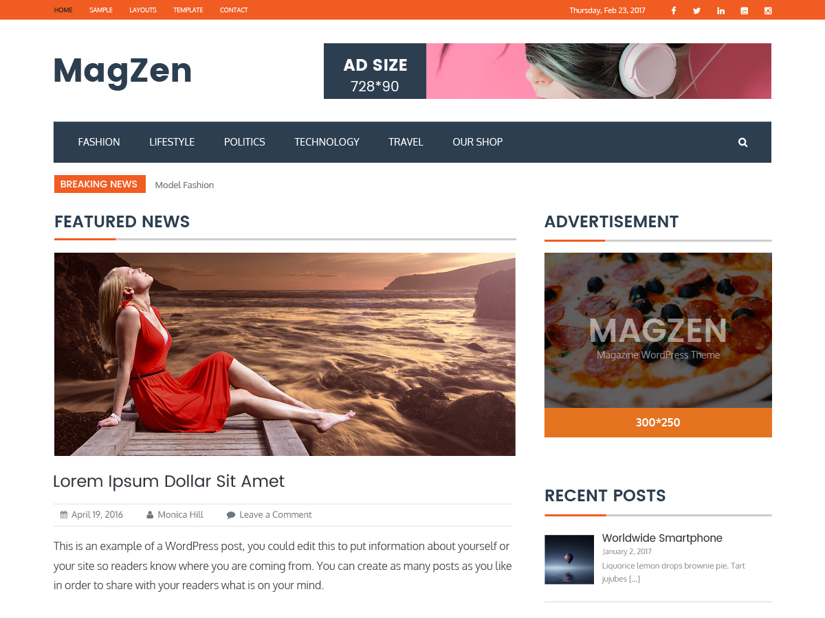 magzen free wordpress theme