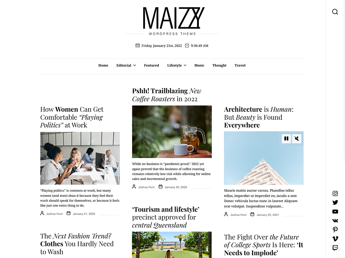 maizzy free wordpress theme