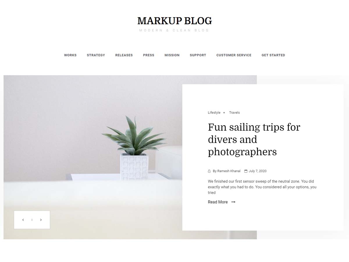 markup-blog free wordpress theme