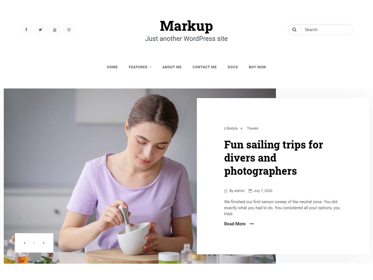 markup free wordpress theme