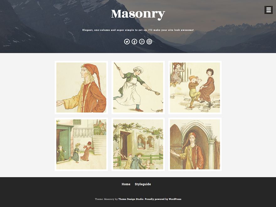 masonry free wordpress theme