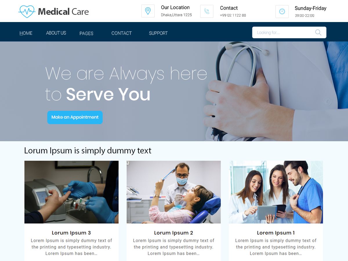 medical-care free wordpress theme