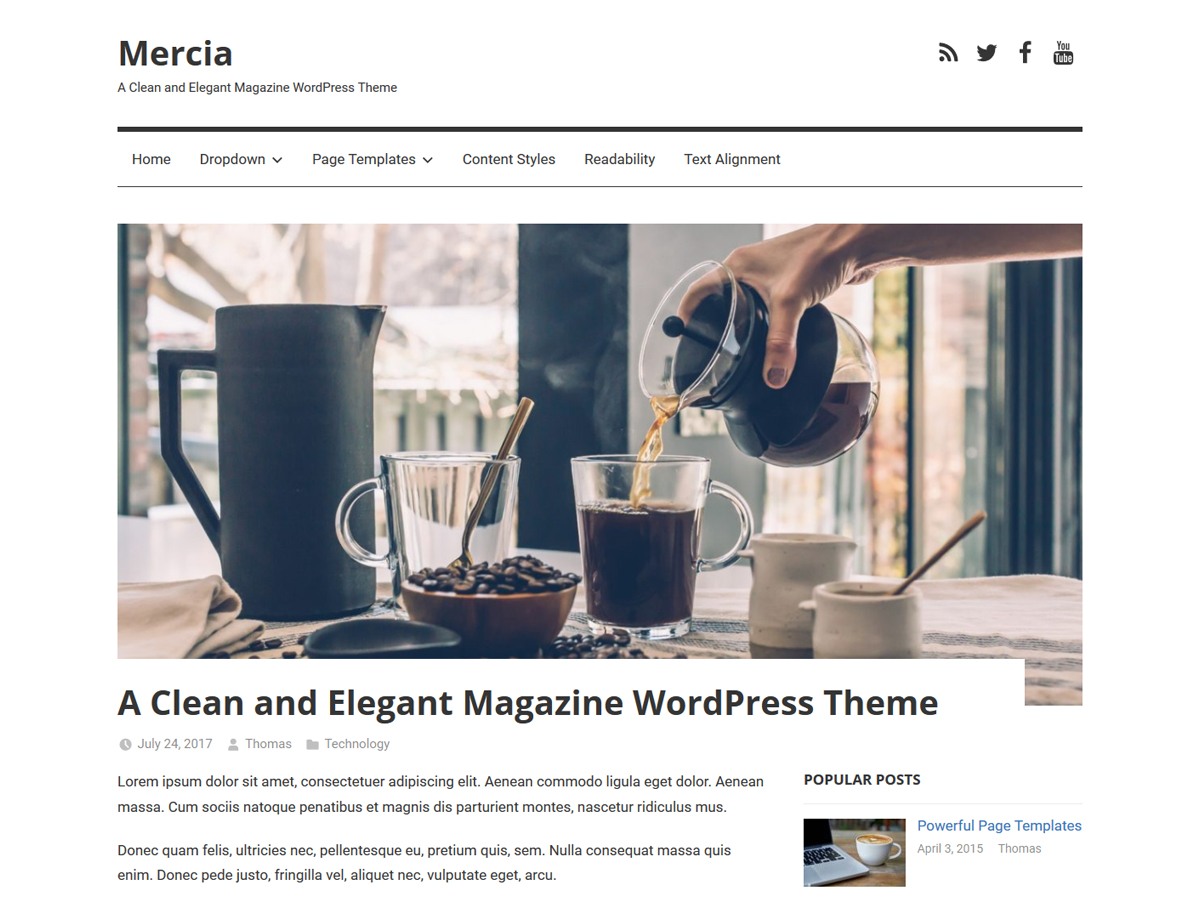 mercia free wordpress theme