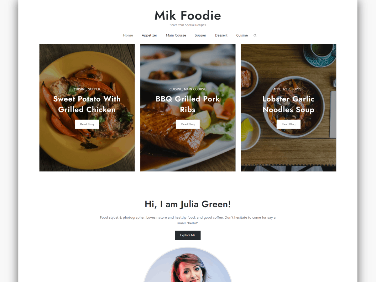 mik-foodie free wordpress theme