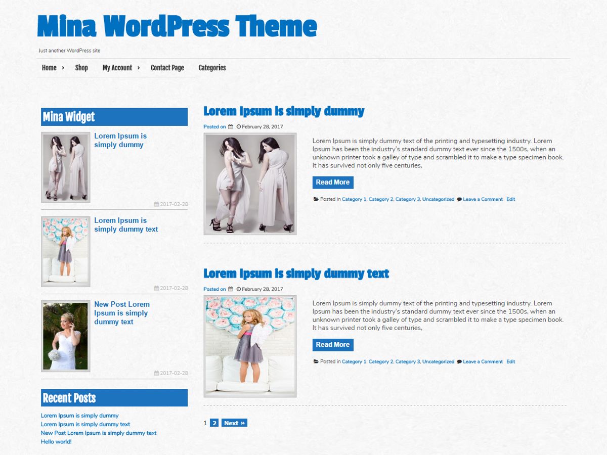 mina free wordpress theme
