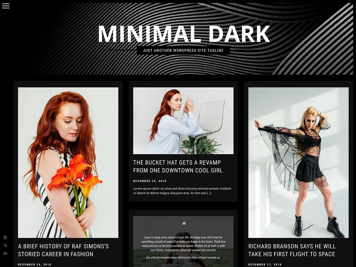 minimal-dark free wordpress theme