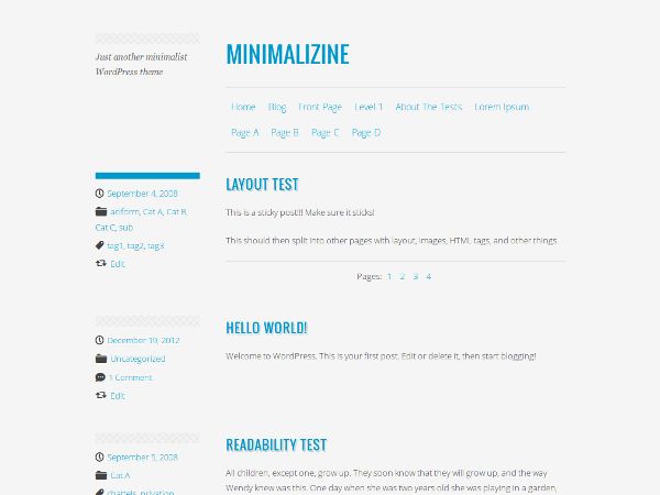 minimalizine free wordpress theme