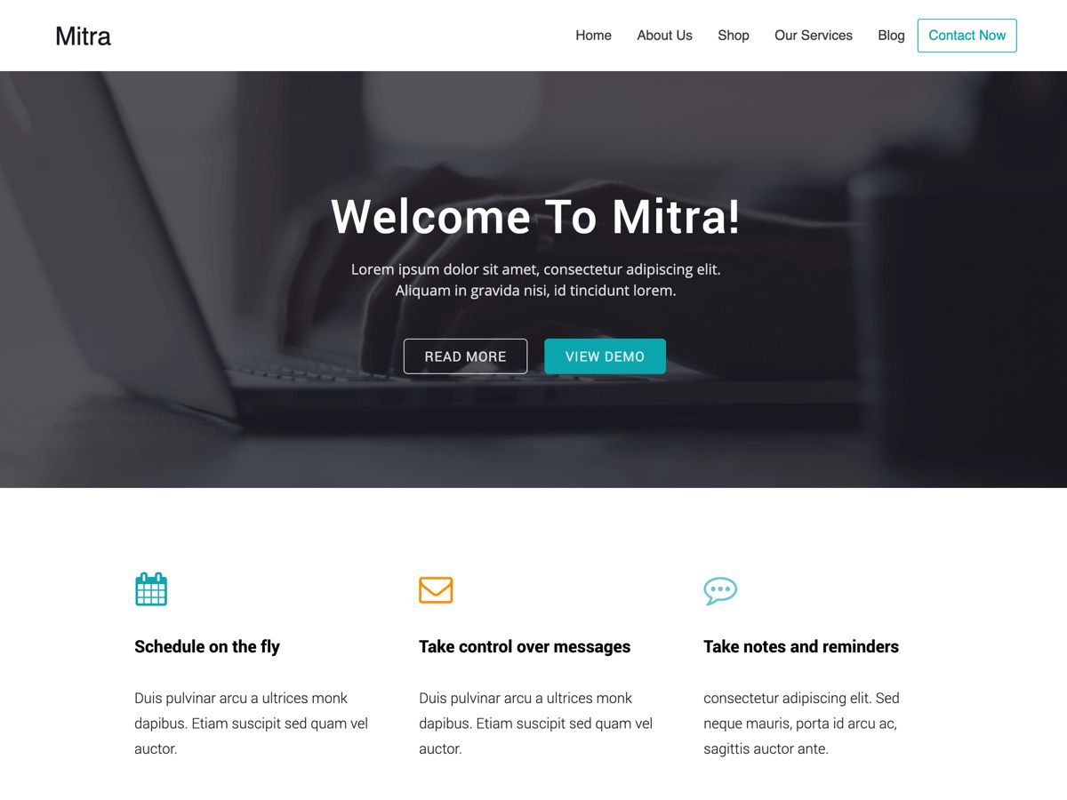 mitra free wordpress theme