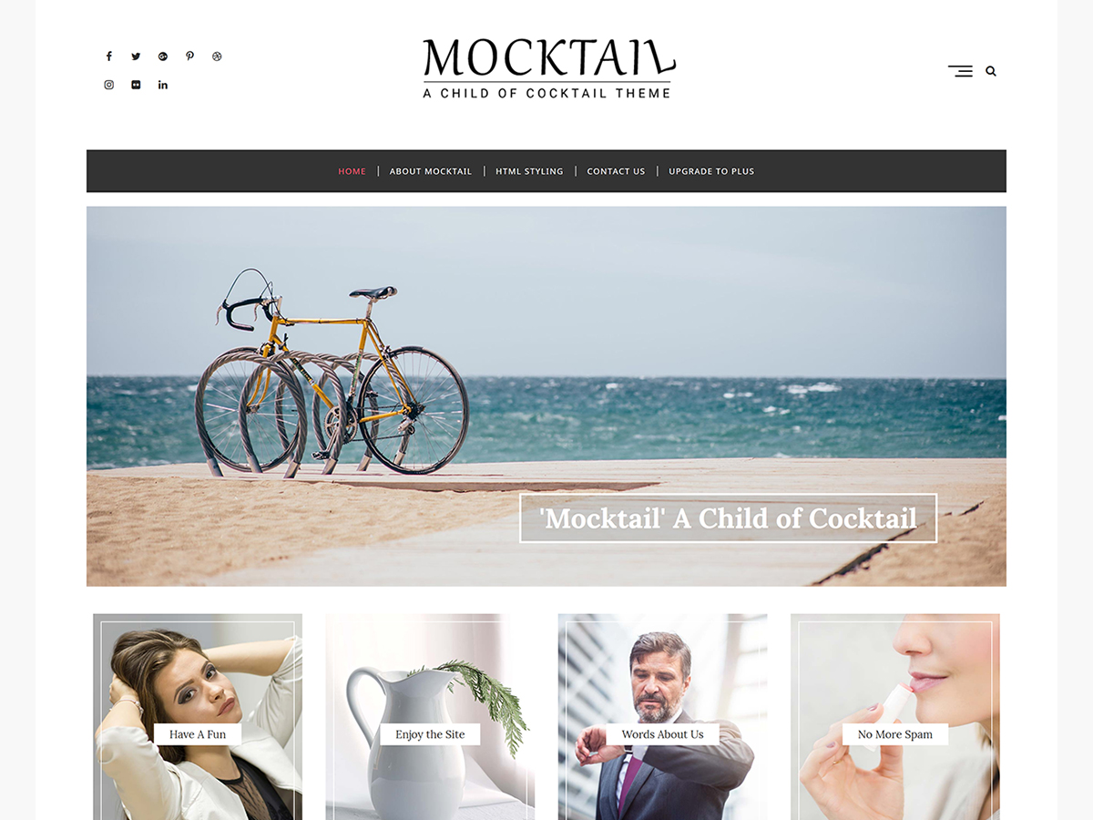mocktail free wordpress theme