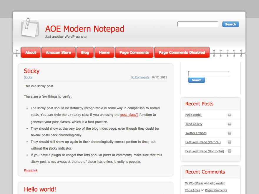 modern-notepad free wordpress theme