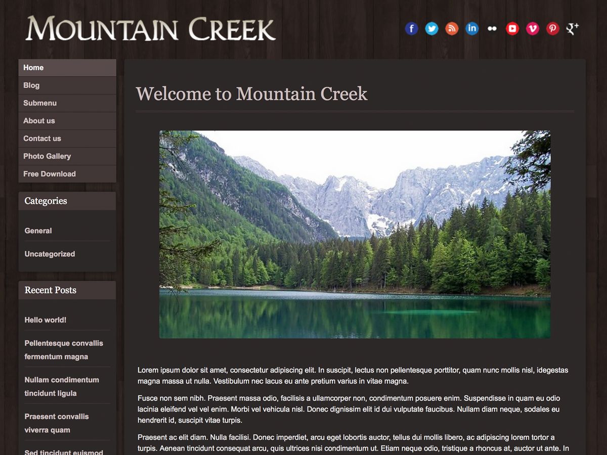 mountain-creek free wordpress theme