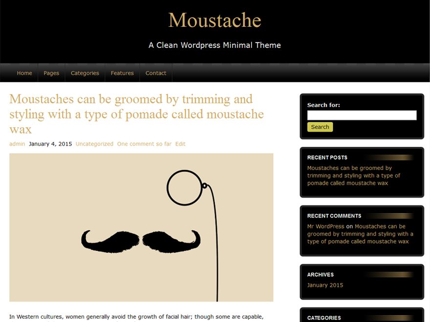 moustache free wordpress theme