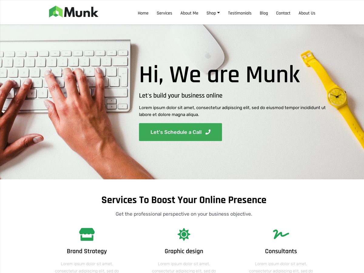 munk free wordpress theme