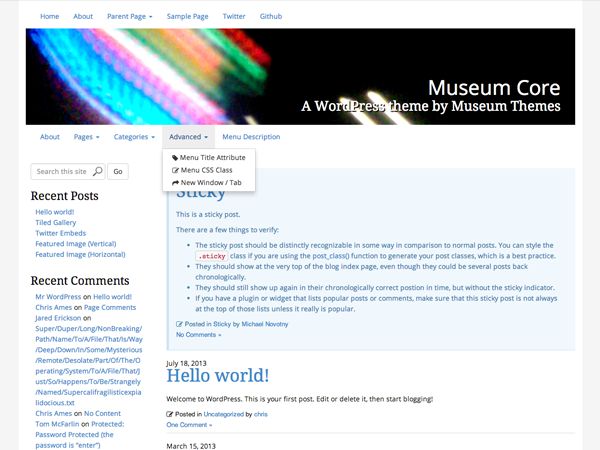 museum-core free wordpress theme