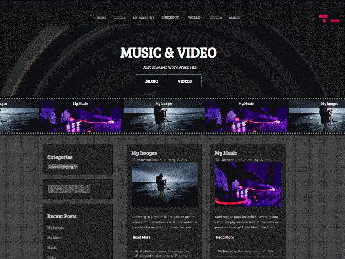 music-and-video free wordpress theme