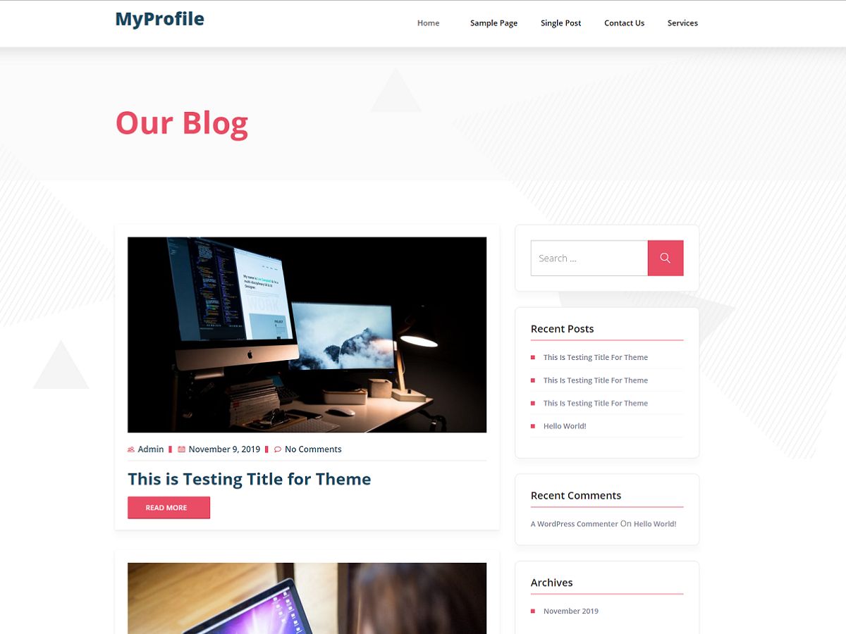 myprofile free wordpress theme