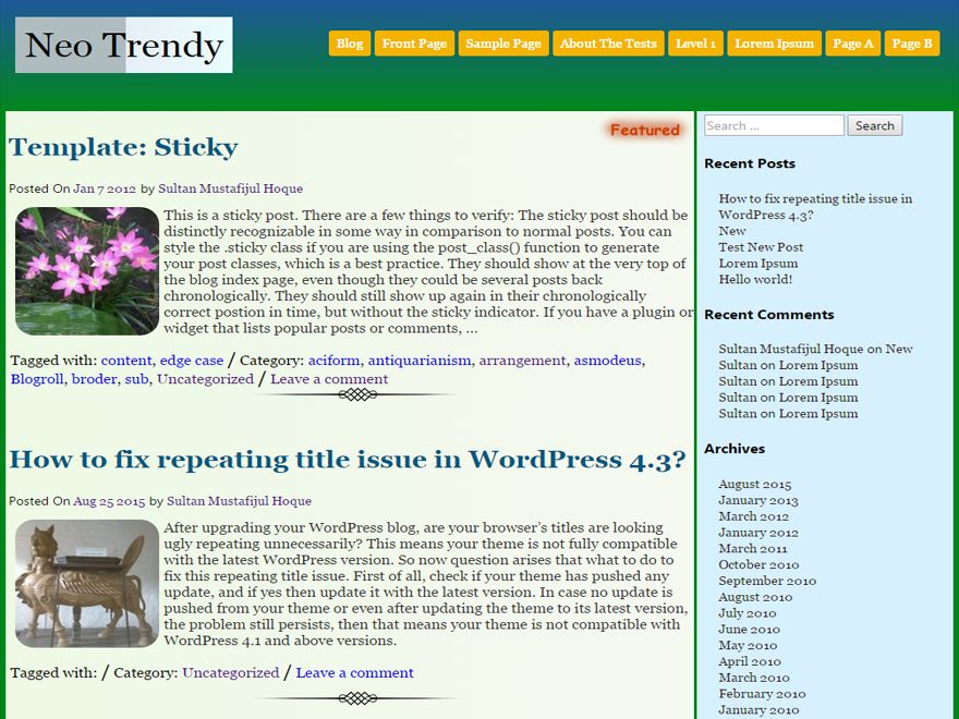 neo-trendy free wordpress theme